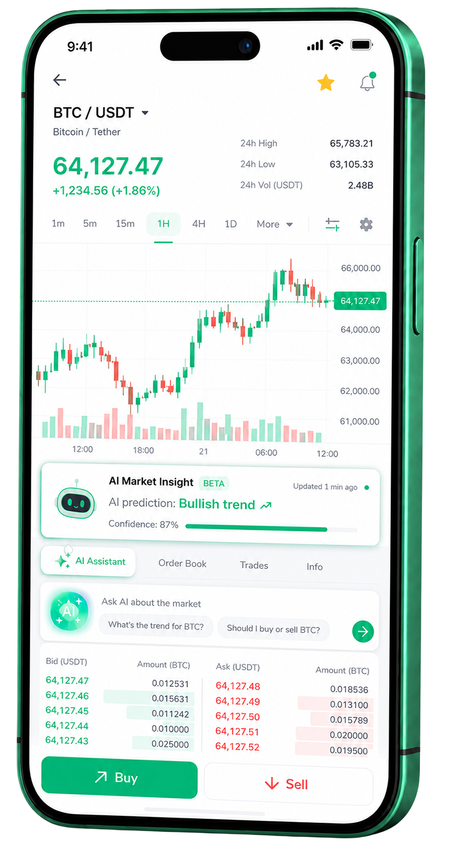 Application mobile de trading Velnorevia fonctionnant sur un smartphone